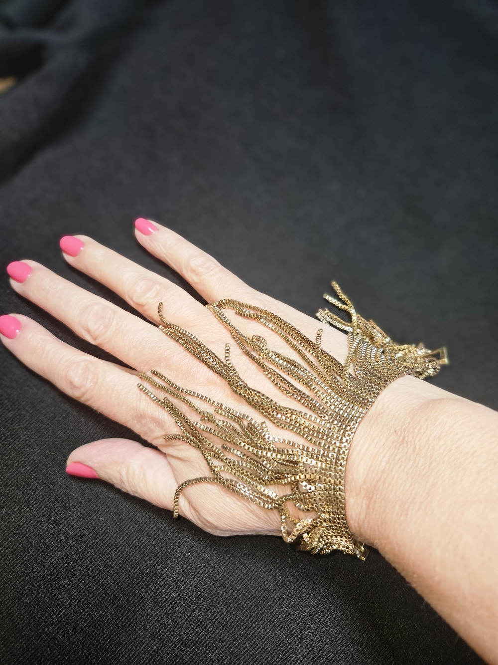 Gold Fringe Statement Bracelet - Women Jewelry